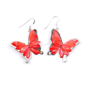 Silver plated Bird's Nest Fern cut into butterfly shape as base is layered with delicate flower Petals in assorted colors in 3D style; preserved in flexible, clear coating. Flower Petal colors can be changed.