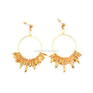 Royal Orchid Collection, Real Rice grains Hoop Earrings. Jewelry in Thailand. Jewelry in Chiang mai.