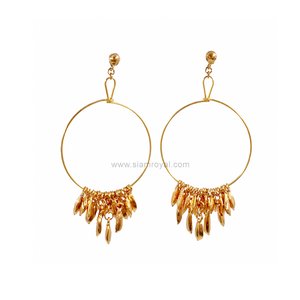 Hoop Earring of real real Rice grains. Jewelry in Thailand. Jewelry in Chiang mai. Royal Orchid Collection jewelry.