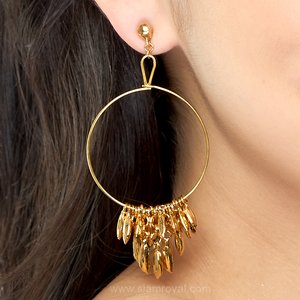 Hoop Earring of real real Rice grains. Jewelry in Thailand. Jewelry in Chiang mai. Royal Orchid Collection jewelry.