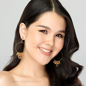 Royal Orchid Collection, Real Rice grains Hoop Earrings. Jewelry in Thailand. Jewelry in Chiang mai.