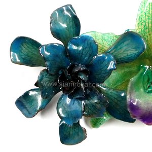 Gardenia and Cattleya on Metallic Hairclip.