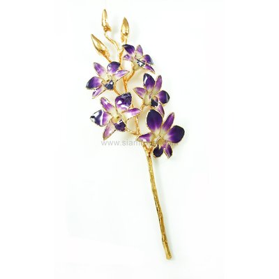 Partial gold-plated Dendrobium Orchid stem/5