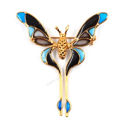 HI Botanic Art Deco Butterfly M- 2-1 - Brooch