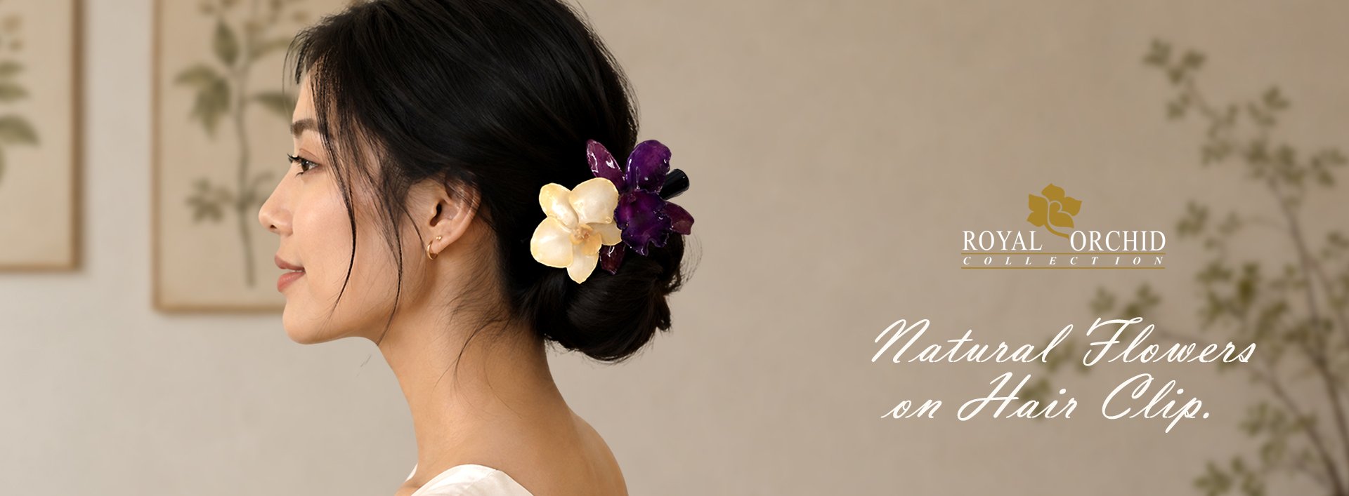 Royal Orchid Collection, Real Flower on Hair Clip, Natural Flower on Hair Clip.