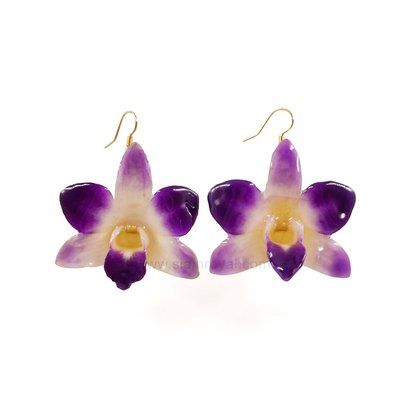 Dendrobium Orchid Hook Earring (Gold Plated Hook)
