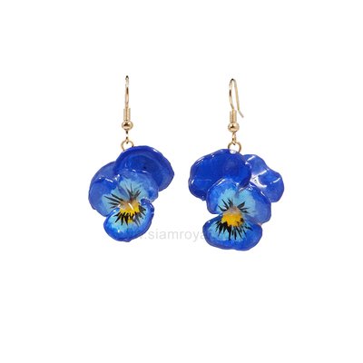 Pansy Hook Earrings (Gold Plated Hook)