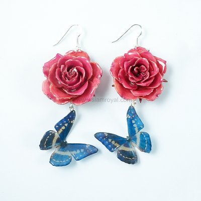 Rose & P.Butterfly Design 1 Earring