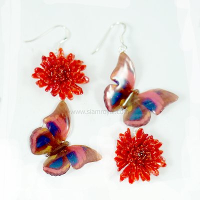 Compo. Flower & P.Butterly Design 2 Earring